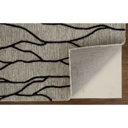 Alternative view of Feizy Enzo Abstract 8734F Taupe Area Rug