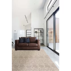 Alternative view of Feizy Enzo Geometric 8735F Taupe Area Rug