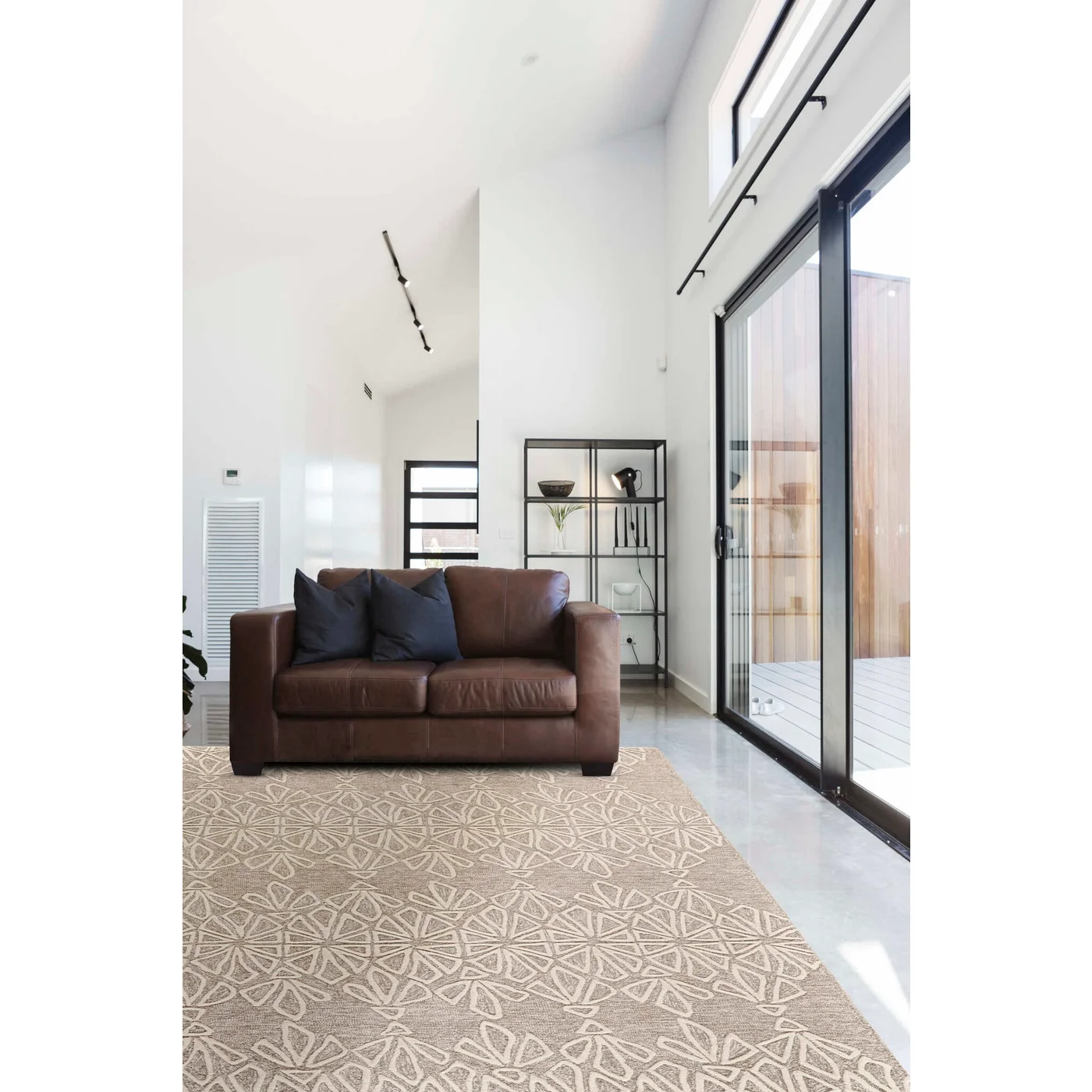 Feizy Enzo Geometric 8735F Taupe Area Rug - Image 2