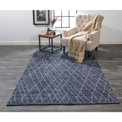 Alternative view of Feizy Lennox Abstract 8695F Blue Area Rug