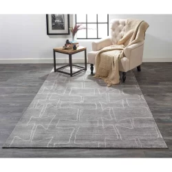 Alternative view of Feizy Lennox Abstract 8697F Grey Area Rug