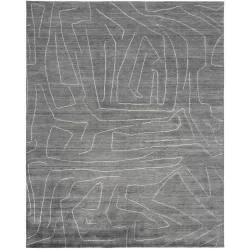 Feizy Lennox Abstract 8698F Grey Area Rug