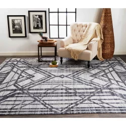 Feizy Vivien Graphic 6554F Grey Area Rug