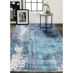Alternative view of Feizy Emory Abstract 8662F Blue Area Rug