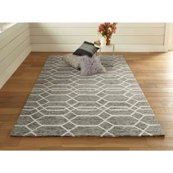 Feizy Belfort Geometric 8777F Grey Area Rug