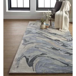 Feizy Dryden Abstract 8790F Blue Area Rug