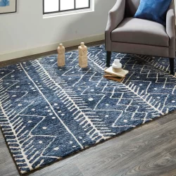 Feizy Colton Linear 8318F Blue Area Rug