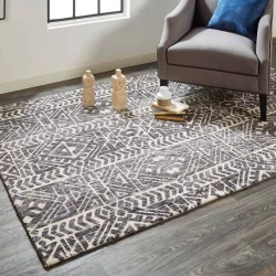 Feizy Colton Linear 8627F Grey Area Rug