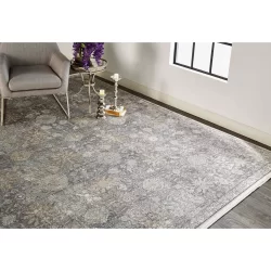 Feizy Sarrant Ornamental 3965F Grey Area Rug