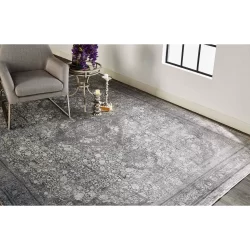 Feizy Sarrant Medallion 3967F Grey Area Rug