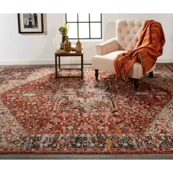 Feizy Caprio Distressed 3960F Rust Area Rug