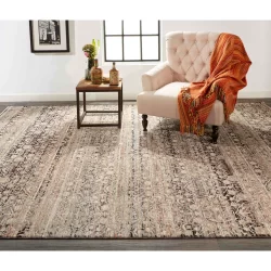 Feizy Caprio Distressed 3961F Grey Area Rug