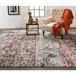 Feizy Caprio Distressed 3962F Blue Area Rug