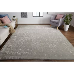 Feizy Bella Ornamental 8014F Grey Area Rug