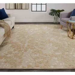 Feizy Bella Floral/Botanical 8832F Gold Area Rug