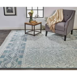 Feizy Payton Geometric 6495F Blue Area Rug