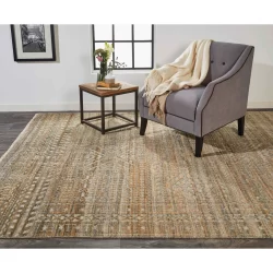 Feizy Payton Geometric 6496F Brown Area Rug