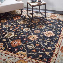 Feizy Carrington Ornamental 6500F Black Area Rug