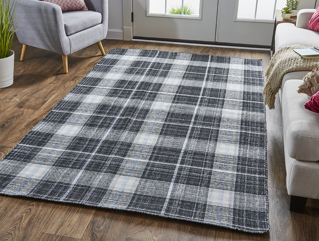 Feizy Jemma Plaid I8049 Black Area Rug - Image 2