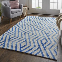 Feizy Camila Geometric I8058 Blue Area Rug