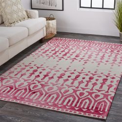 Feizy Camila Geometric I8059 Pink Area Rug
