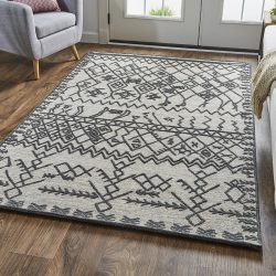 Alternative view of Feizy Lusk Graphic I8081 Grey Area Rug