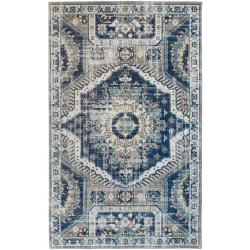 Alternative view of Feizy Nolan Distressed 39CDF Blue Area Rug
