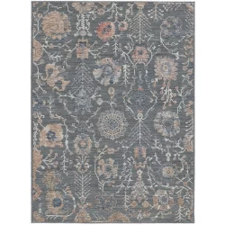 Alternative view of Feizy Thackery Ornamental 39D0F Grey Area Rug