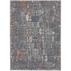Alternative view of Feizy Thackery Ornamental 39D1F Grey Area Rug