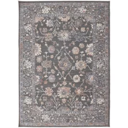 Alternative view of Feizy Thackery Ornamental 39D2F Grey Area Rug