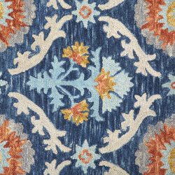 Feizy Abelia Geometric Floral 8673F Blue Area Rug