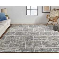 Feizy Elias Abstract 6590F Grey Area Rug