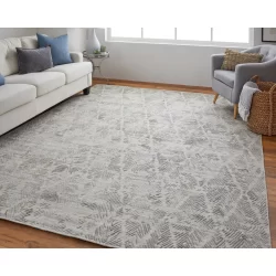 Feizy Elias Abstract 6718F Grey Area Rug
