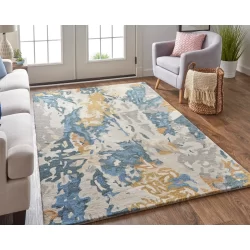 Feizy Everley Abstract 8645F Grey Area Rug