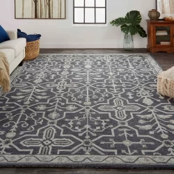 Feizy Fallon Ornamental 8839F Grey Area Rug