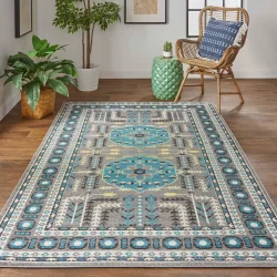 Feizy Foster Geometric 3754F Grey Area Rug