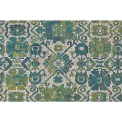 Alternative view of Feizy Foster Ornamental 3758F Green Area Rug