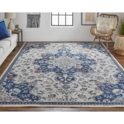 Feizy Bellini Medallion I39CT Blue Area Rug