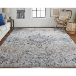 Feizy Bellini Medallion I39CU Grey Area Rug