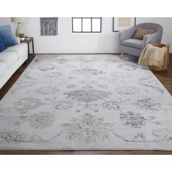 Feizy Macklaine Ornamental 39FQF Grey Area Rug