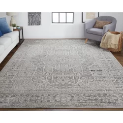 Feizy Macklaine Medallion 39FRF Ivory Area Rug