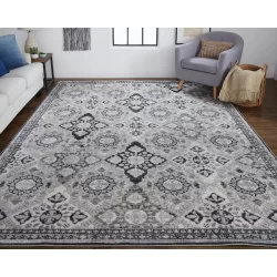 Feizy Macklaine Ornamental 39FVF Ivory Area Rug