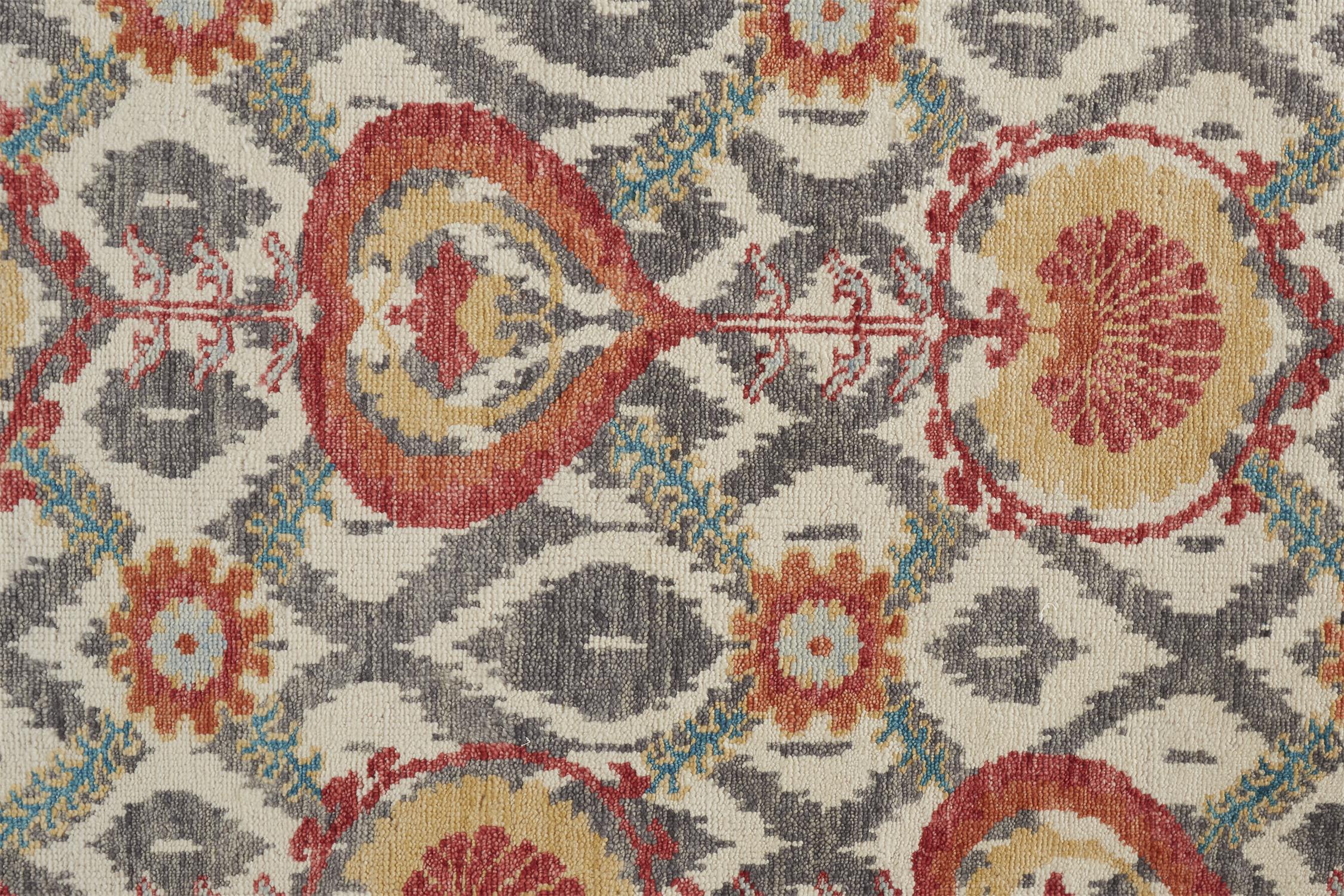 Feizy Beall Ornamental 6712F Orange Area Rug