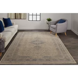 Feizy Marquette Tiled 3775F Grey Area Rug