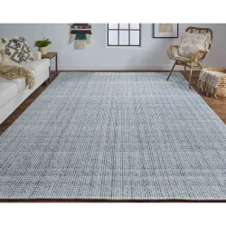 Feizy Naples Solid Color 0751F Blue Area Rug