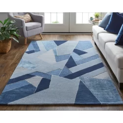 Feizy Nash Mosaic 8851F Blue Area Rug