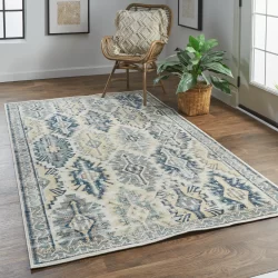 Feizy Nolan Distressed 39C8F Blue Area Rug