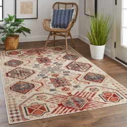 Feizy Nolan Distressed 39C9F Red Area Rug