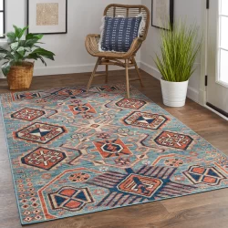 Feizy Nolan Distressed 39C9F Blue Area Rug