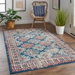 Feizy Nolan Distressed 39CAF Blue Area Rug